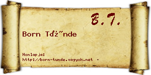 Born Tünde névjegykártya
