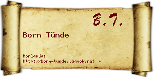 Born Tünde névjegykártya
